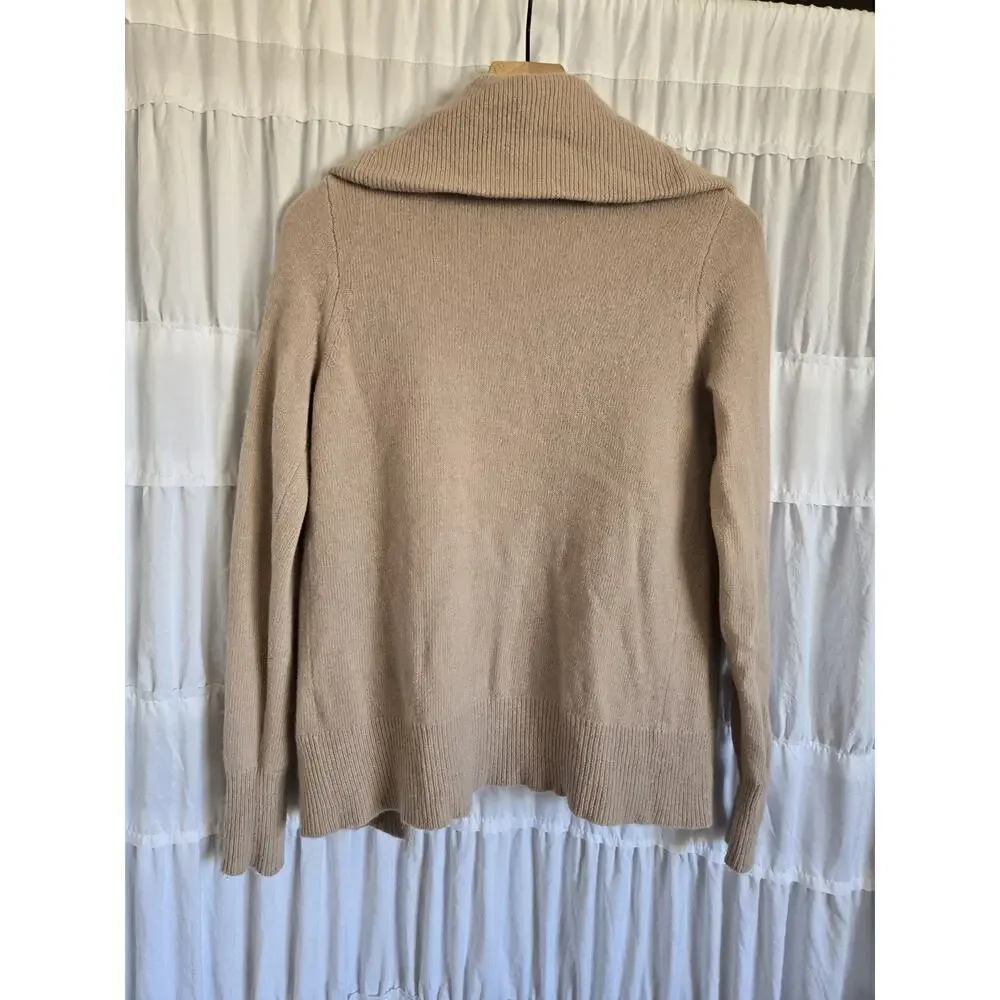 J Crew Small Open Collar Cardigan Pink Wool Cashmere Blend Preppy Old Money